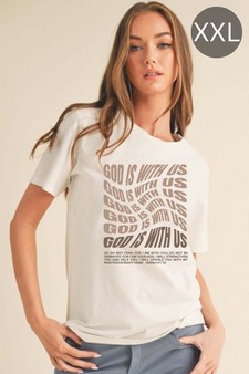 God Is With Us Graphic Cotton T-Shirt (XXL only)
