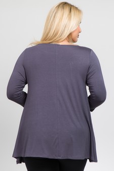 Women's 3/4 Sleeve Tunic with Hidden Pockets style 4