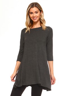 Women's 3/4 Sleeve Tunic with Hidden Pockets