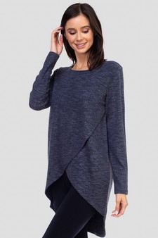 Women's Faux Wrap Space-Dye Knit Tunic To style 2