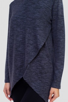 Women's Faux Wrap Space-Dye Knit Tunic To style 4