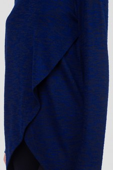 Women's Faux Wrap Space-Dye Knit Tunic Top style 4