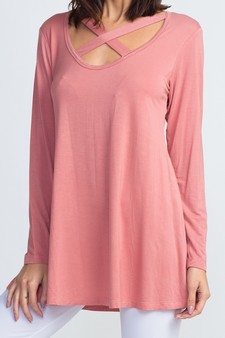 Women's Criss-Cross Long Sleeve Top style 4