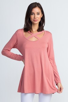 Women's Criss-Cross Long Sleeve Top