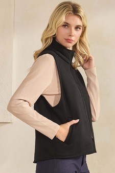 ETA 10/30/25 - Women's Cozy Comfort Fleece Full Zip Mock Neck Vest (XL only) style 3