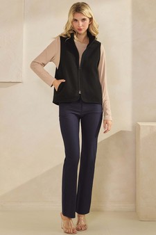 ETA 10/30/25 - Women's Cozy Comfort Fleece Full Zip Mock Neck Vest (XL only) style 5