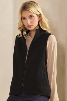 ETA 10/30/25 - Women's Cozy Comfort Fleece Full Zip Mock Neck Vest