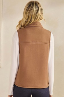 ETA 10/31/25 - Women's Cozy Comfort Fleece Full Zip Mock Neck Vest style 2