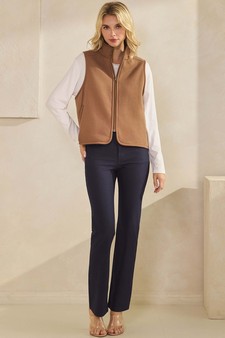 ETA 10/31/25 - Women's Cozy Comfort Fleece Full Zip Mock Neck Vest style 5