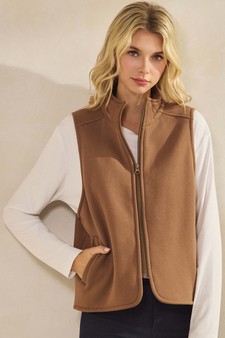 ETA 10/31/25 - Women's Cozy Comfort Fleece Full Zip Mock Neck Vest