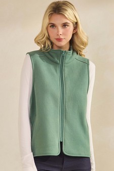 ETA 10/30/25 - Women's Cozy Comfort Fleece Full Zip Mock Neck Vest style 4