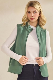 ETA 10/30/25 - Women's Cozy Comfort Fleece Full Zip Mock Neck Vest