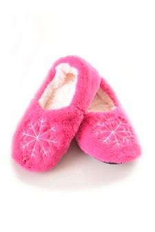 Women's Furry Snowflake Faux Sherpa Christmas Slipper Moccasins