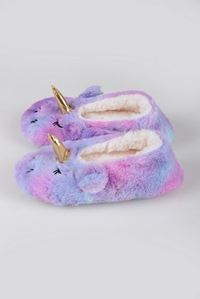 Women's Fuzzy Rainbow Unicorn Slippers style 3