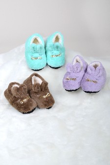 Women's Furry Bunny Faux Sherpa Slippers