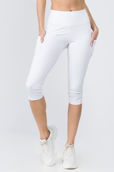 Women's High Rise 5-Pocket Activewear Capri Leggings (Large only) style 2