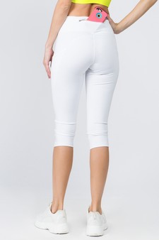 Women's High Rise 5-Pocket Activewear Capri Leggings (Large only) style 3