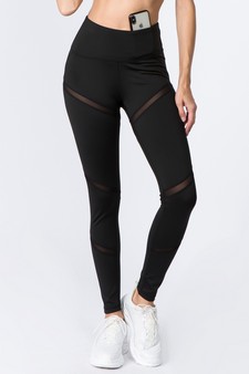 Women's High Rise Mesh Slash Activewear Leggings