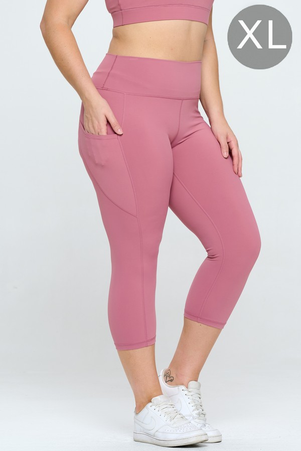 Women's Buttery Soft Activewear Capri Leggings with Pockets (XL only) -  Wholesale 