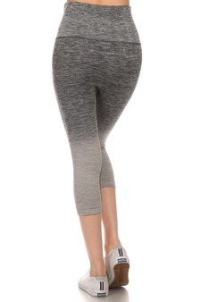 Dip Dye Ombre Athletic Capri Leggings w/High Waist Band (Medium only) style 3