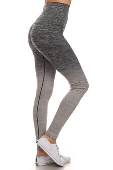 Women's Dip Dye Ombre Activewear Leggings with High Waistband