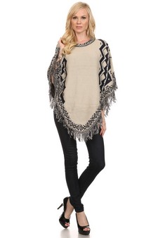 Women's Tribal Fringe Poncho