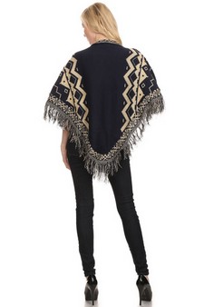 Women's Tribal Fringe Poncho style 2