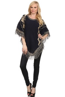 Women's Tribal Fringe Poncho style 3