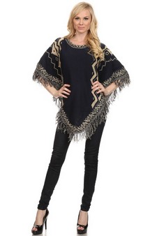 Women's Tribal Fringe Poncho