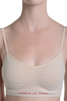 WOMENS NUDE SEAMLESS COTTON SPORTS BRA