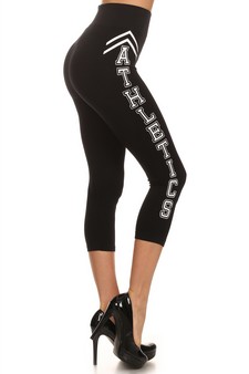 Women's "ATHLETICS" Screen Print Capri Leggings