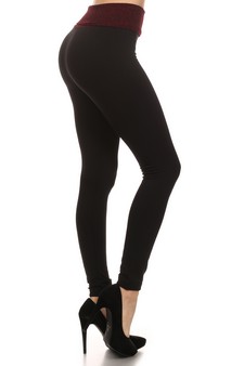 "Leopard" High Waist Fold over Fleece Leggings