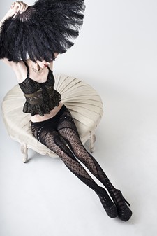 SAMPLE LADY'S FISHNET PANTYHOSE AND THIGH HIGHS 4 PIECES