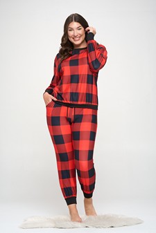 Women’s Decked Out In Plaid Loungewear Set