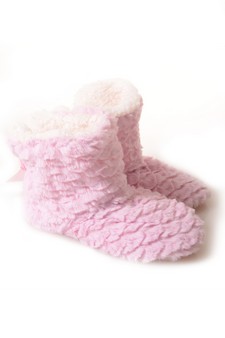 Women's Satin Bow Foldable Faux Sherpa Slipper Booties