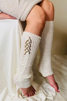 Women's Stud Inset Leg Warmers style 3