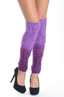 Lady's Gradient Two-Tone Knit Fashion Designed Leg Warmer style 2