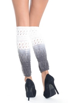 Lady's Gradient Two-Tone Knit Fashion Designed Leg Warmer style 4