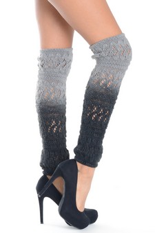 Lady's Gradient Two-Tone Knit Fashion Designed Leg Warmer style 6