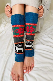 Women's Reindeer Snowflake Pattern Leg Warmers style 5