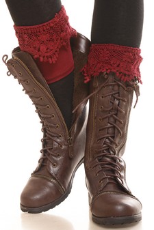 Embroidered Lace Boot Cuff style 3