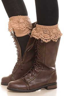 Embroidered Lace Boot Cuff style 5