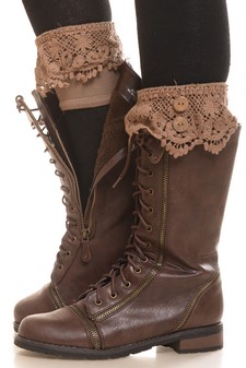 Embroidered Lace Boot Cuff style 6
