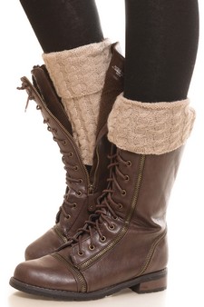 Low cut, cable knit leg warmers (Adults) style 6