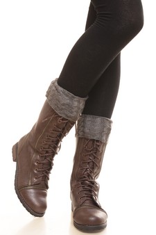 Low cut, cable knit leg warmers (Adults) style 9