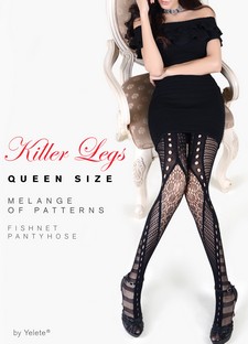 KILLER LEGS Lady's Melange Of Patterns Fishnets style 2