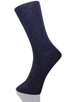 Men's Arglye Square Dots Cotton Blended Dress Socks style 3