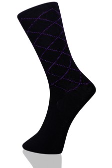 Men's Arglye Square Dots Cotton Blended Dress Socks style 4