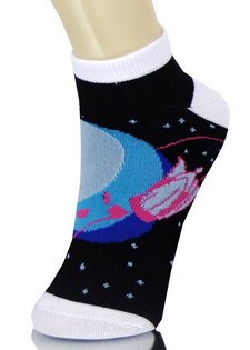 SPACE SHIP IN OUTER SPACE LOW CUT SOCKS style 4