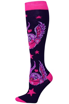 Sparrow Heart Print Knee-High Socks style 6